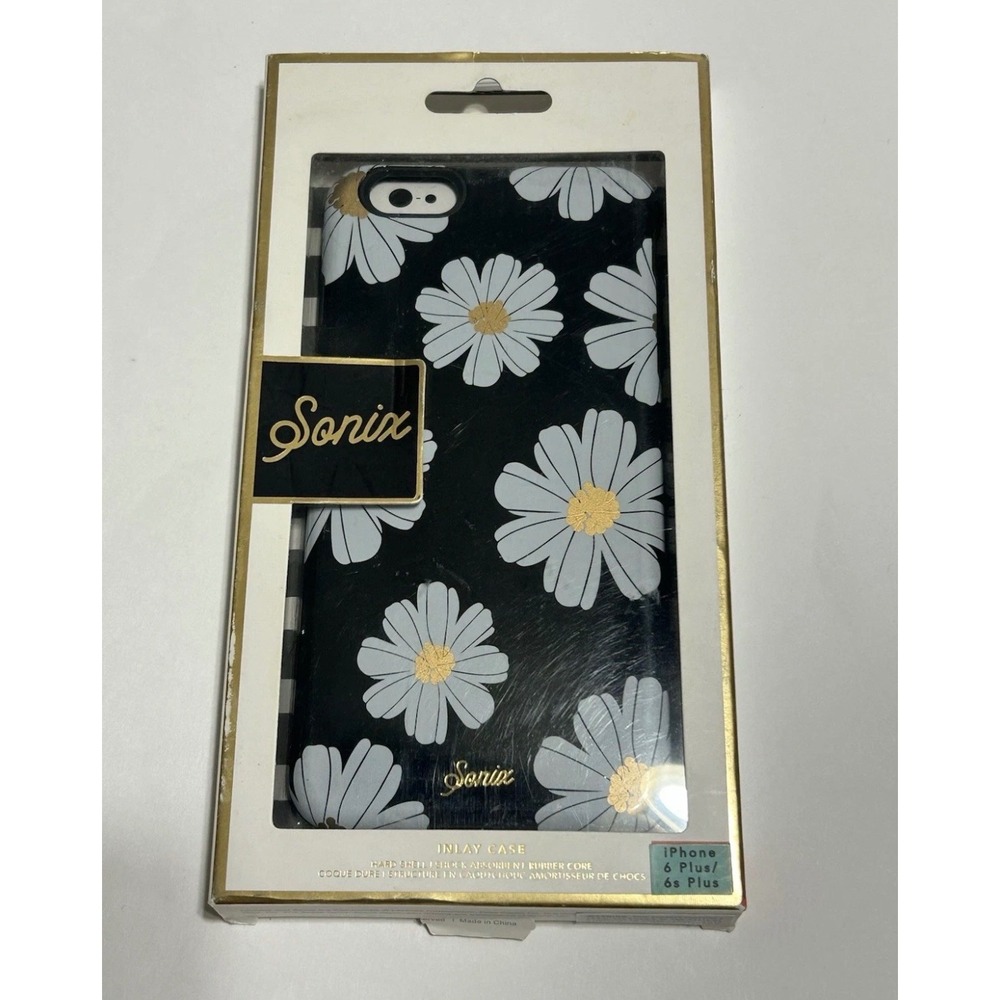 Sonix iPhone 6 Plus 6s Plus Case Inlay Pansy Floral Black Gold White‎ Protective